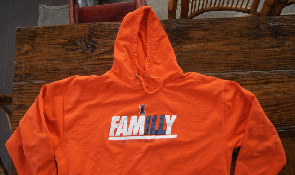 ILLINOIS FIGHTING ILLINI Athletics "I" Familly Orange 3XL Hoodie Sweatshirt